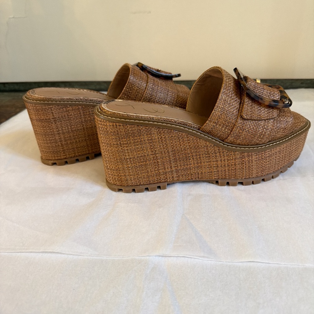 Sam Edelman Tan Platform Slides